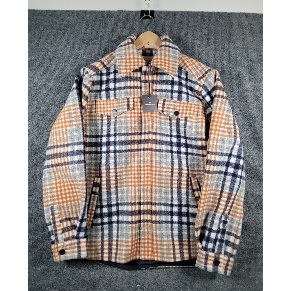 The Normal Brand Flannel Jacket Mens Medium Plaid Snap Button Legend Shacket NWT